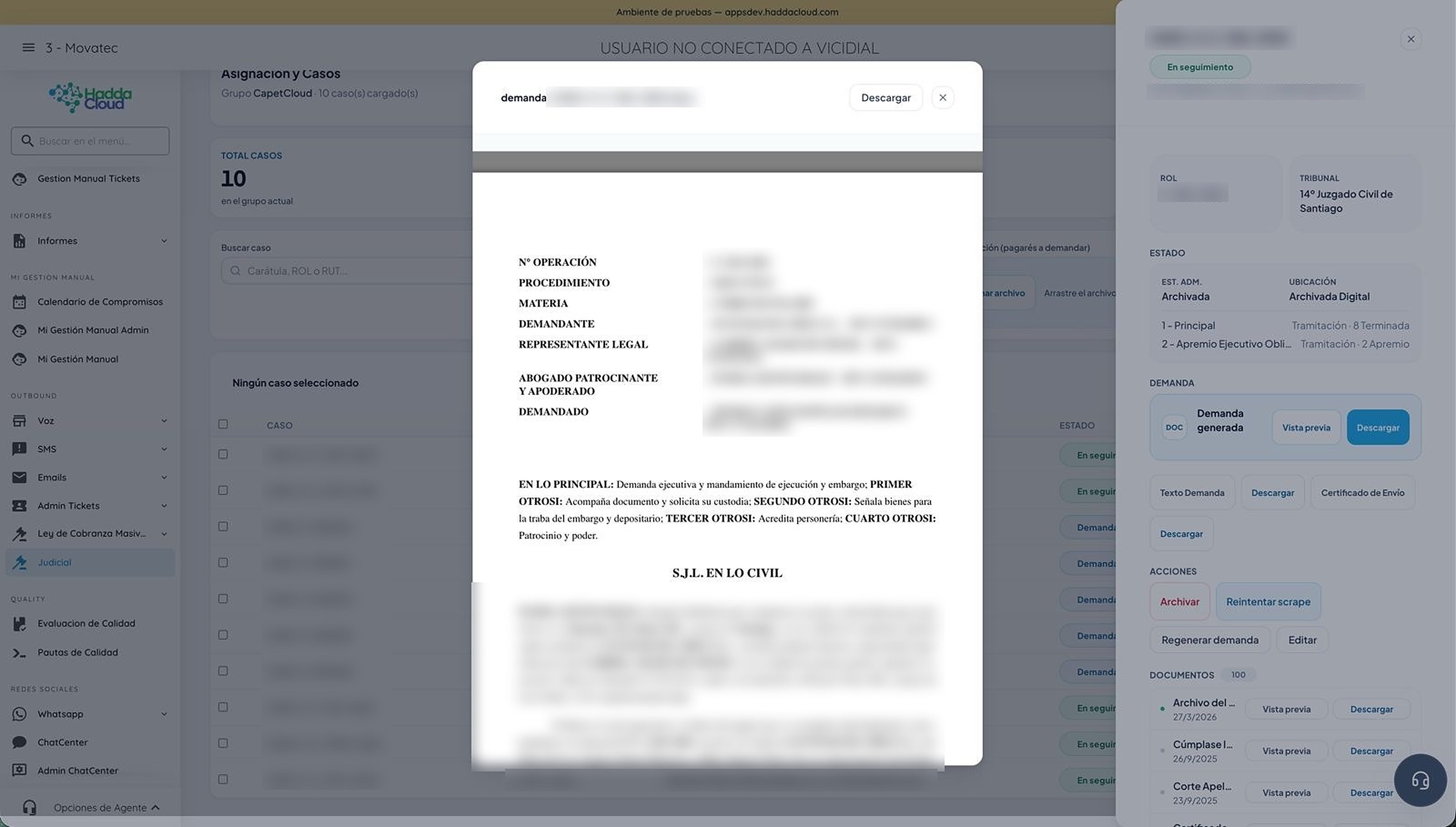 Demanda judicial generada automáticamente desde plantilla Word